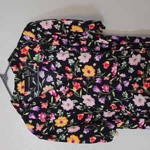 Um & Company | Vintage Black Floral Midi Dress Size 16